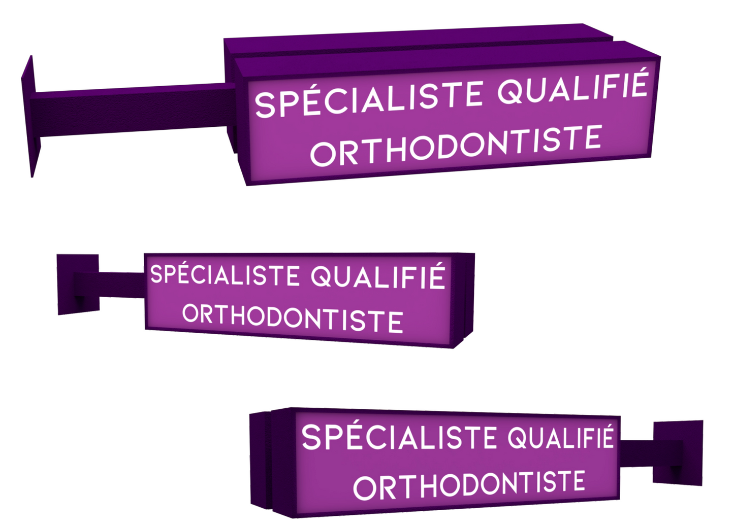 KIT COMPLET - Enseigne pour Spécialiste qualifié orthodontiste à Leds - DENTAL SIGN