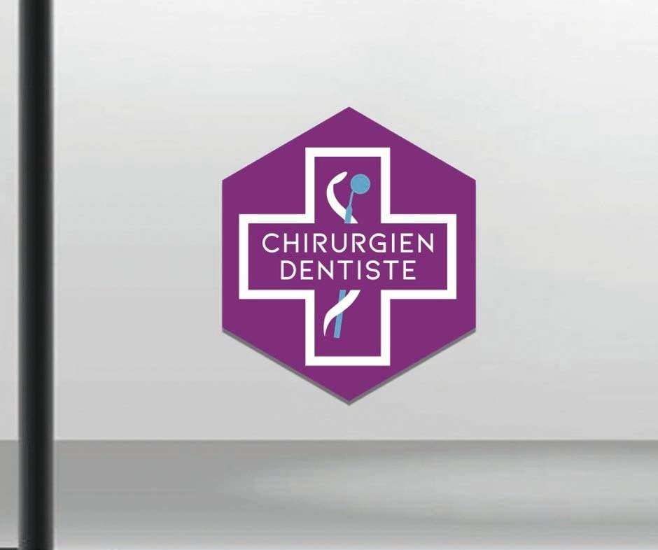 Adhésifs Chirurgiens-Dentistes en vitrophanie (pose intérieure) (Lot de 2) - DENTAL SIGN