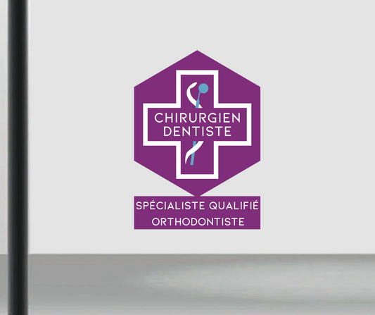 Adhésifs Chirurgiens-Dentistes en vitrophanie (pose intérieure)  (Lot de 2) - DENTAL SIGN 